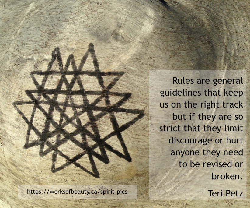Picture with quote about rules